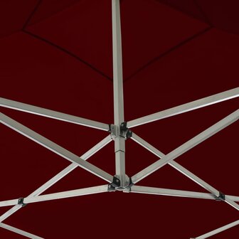 Partytent inklapbaar met wanden 2x2 m aluminium bordeauxrood