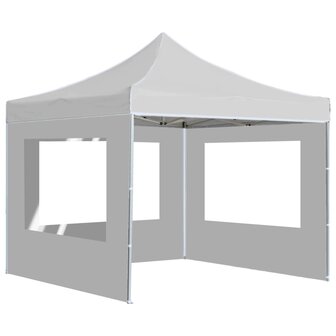 Partytent inklapbaar met wanden 2x2 m aluminium wit
