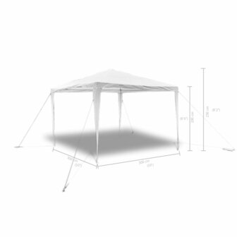 Tuinprieel met piramidedak 3x3 m