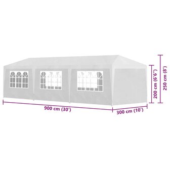 Partytent 3x9 m wit