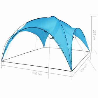 Partytent boog 450x450x265 cm lichtblauw