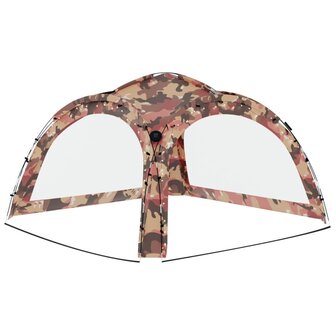 Partytent met LED en 4 zijwanden 3,6x3,6x2,3 m camouflage