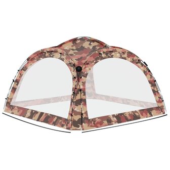 Partytent met LED en 4 zijwanden 3,6x3,6x2,3 m camouflage