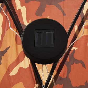 Partytent met LED en 4 zijwanden 3,6x3,6x2,3 m camouflage