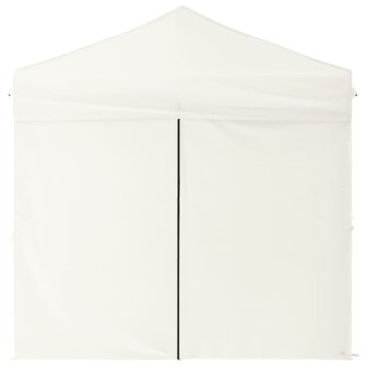 Partytent inklapbaar met zijwanden 2x2 m cr&egrave;mekleurig