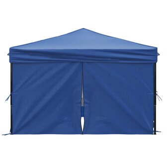 Partytent inklapbaar met zijwanden 3x3 m blauw