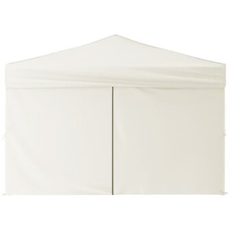 Partytent inklapbaar met zijwanden 3x3 m cr&egrave;mekleurig