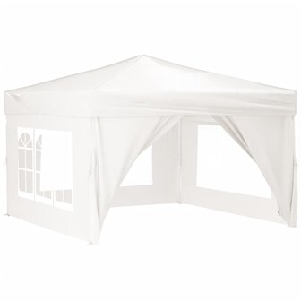 Partytent inklapbaar met zijwanden 3x3 m wit
