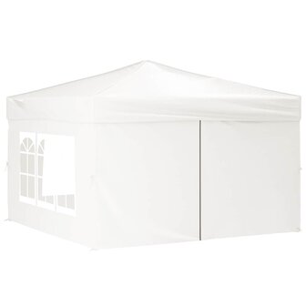 Partytent inklapbaar met zijwanden 3x3 m wit