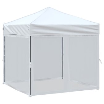 Partytent inklapbaar met zijwanden 2x2 m wit
