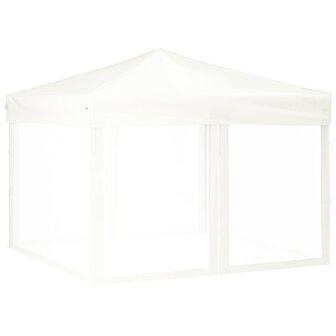 Partytent inklapbaar met zijwanden 3x3 m wit