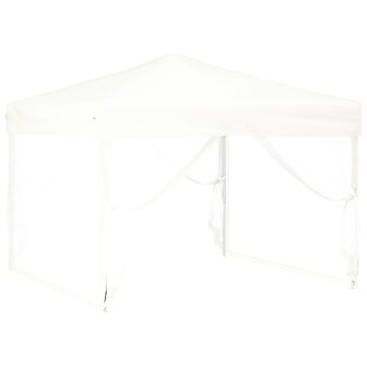 Partytent inklapbaar met zijwanden 3x3 m wit