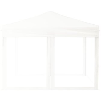 Partytent inklapbaar met zijwanden 3x3 m wit