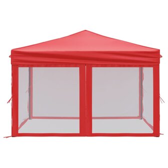 Partytent inklapbaar met zijwanden 3x3 m rood