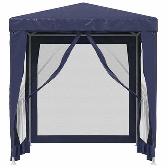 Partytent met 4 mesh zijwanden 2x2 m HDPE blauw