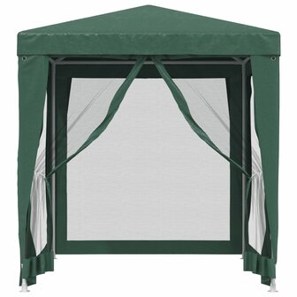 Partytent met 4 mesh zijwanden 2x2 m HDPE groen