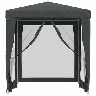 Partytent met 4 mesh zijwanden 2x2 m HDPE antracietkleurig