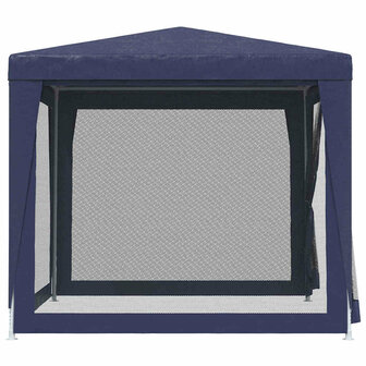 Partytent met 4 mesh zijwanden 2,5x2,5 m HDPE blauw