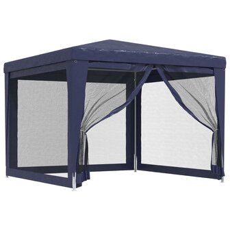 Partytent met 4 mesh zijwanden 3x3 m HDPE blauw