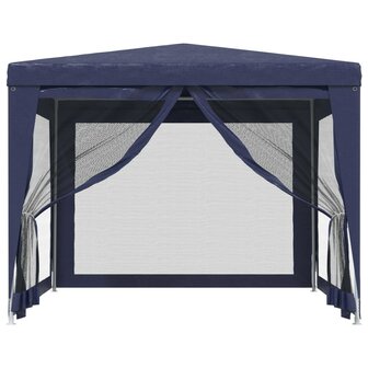 Partytent met 4 mesh zijwanden 3x3 m HDPE blauw