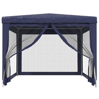 Partytent met 4 mesh zijwanden 3x4 m HDPE blauw