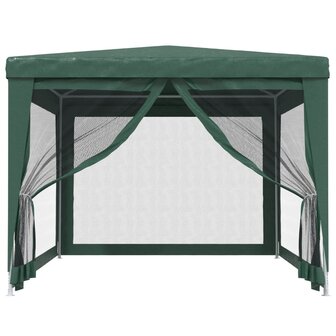 Partytent met 4 mesh zijwanden 3x4 m HDPE groen