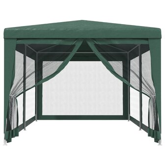 Partytent met 6 mesh zijwanden 3x6 m HDPE groen