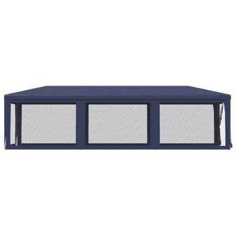 Partytent met 8 mesh zijwanden 3x9 m HDPE blauw