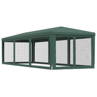 Partytent met 8 mesh zijwanden 3x9 m HDPE groen