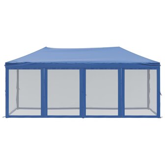 Partytent inklapbaar met zijwanden 3x6 m blauw