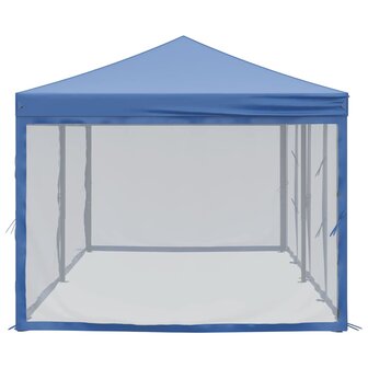 Partytent inklapbaar met zijwanden 3x6 m blauw