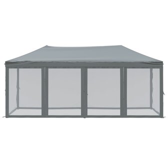 Partytent inklapbaar met zijwanden 3x6 m antracietkleurig