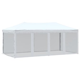 Partytent inklapbaar met zijwanden 3x6 m wit