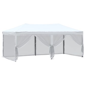 Partytent inklapbaar met zijwanden 3x6 m wit