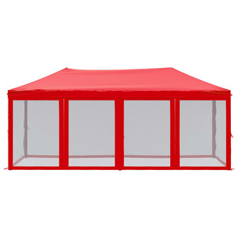 Partytent inklapbaar met zijwanden 3x6 m rood