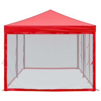 Partytent inklapbaar met zijwanden 3x6 m rood