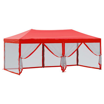 Partytent inklapbaar met zijwanden 3x6 m rood