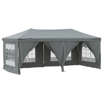 Partytent inklapbaar met zijwanden 3x6 m antracietkleurig