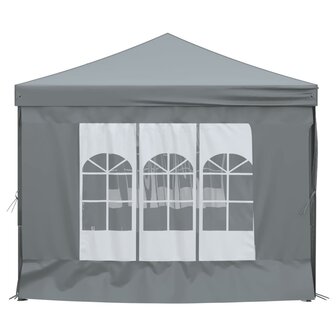 Partytent inklapbaar met zijwanden 3x6 m antracietkleurig