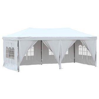 Partytent inklapbaar met zijwanden 3x6 m wit