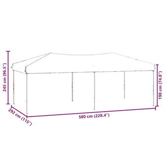 Partytent inklapbaar met zijwanden 3x6 m wit