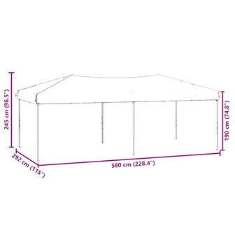 Partytent inklapbaar met zijwanden 3x6 m taupe