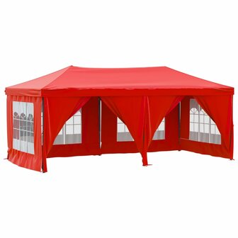Partytent inklapbaar met zijwanden 3x6 m rood