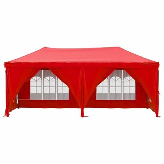 Partytent inklapbaar met zijwanden 3x6 m rood