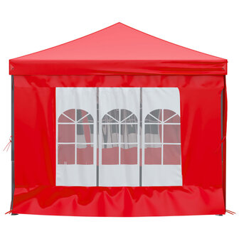 Partytent inklapbaar met zijwanden 3x6 m rood