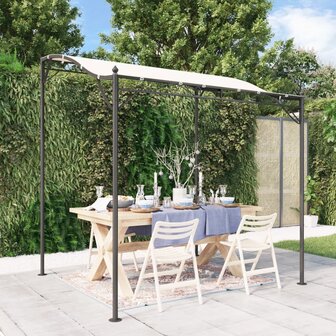 Luifel 2x2,3 m 180 g/m&sup2; stof en staal cr&egrave;mekleurig