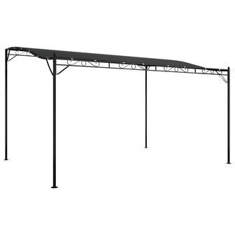 Luifel 4x3 m 180 g/m&sup2; stof en staal antracietkleurig