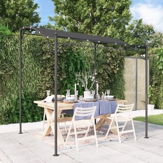 Luifel 2x2,3 m 180 g/m&sup2; stof en staal antracietkleurig