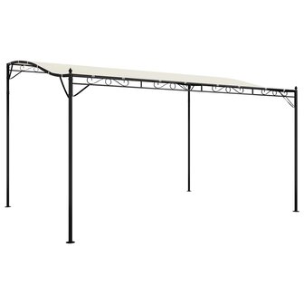Luifel 4x3 m 180 g/m&sup2; stof en staal cr&egrave;mekleurig