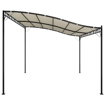 Luifel 4x3 m 180 g/m&sup2; stof en staal cr&egrave;mekleurig